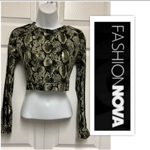 Fashion Nova Snakeskin Cropped Top